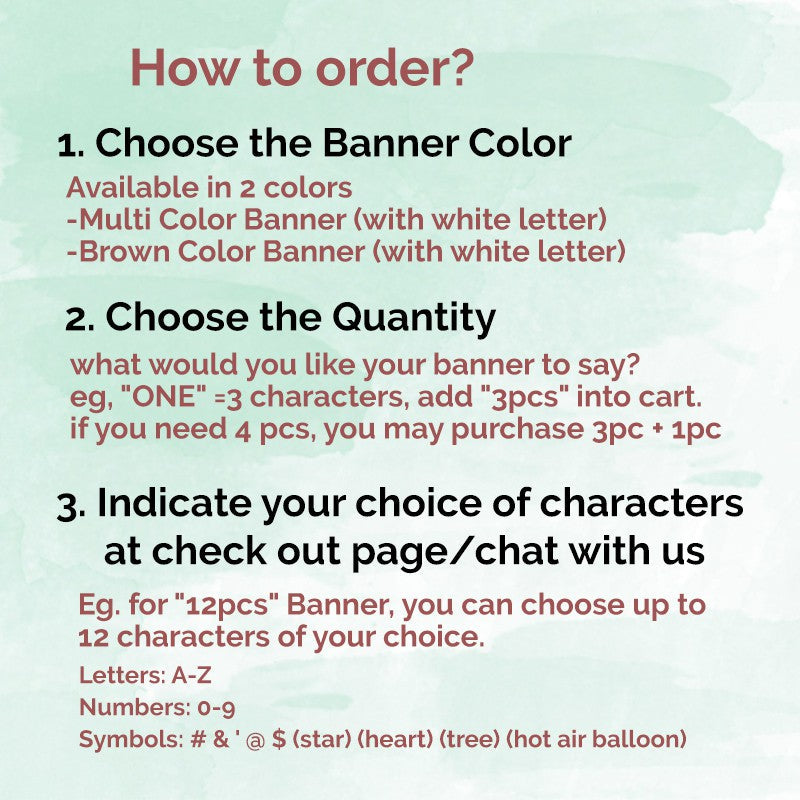 DIY Brown Linen banner customise happy birthday banner