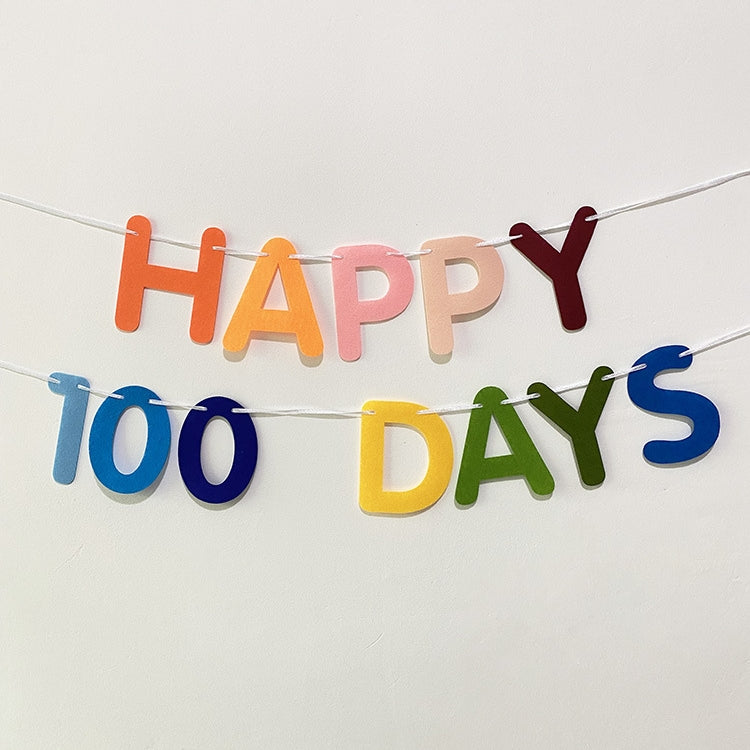 Rainbow Felt Happy 100 Days Banner