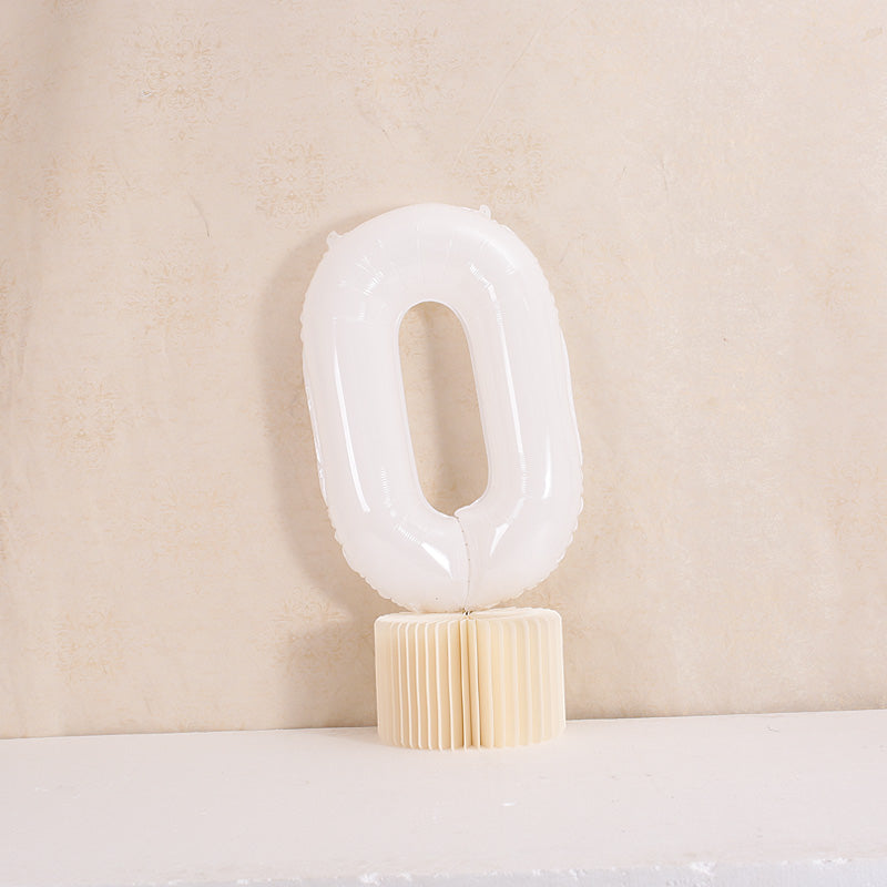 40 inch White Giant Number Foil Balloon
