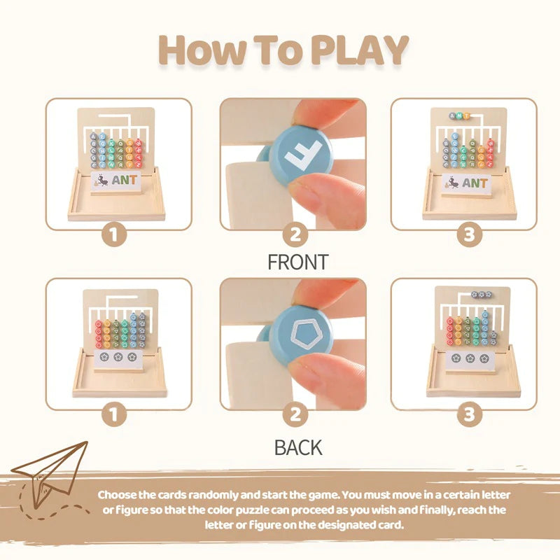 Montessori Word Math Box Training Cognitive Educational Letter Board Toys