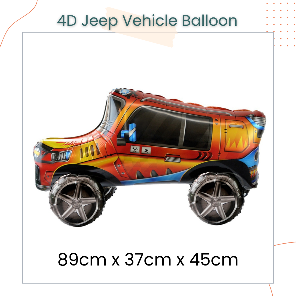 4D Standing Transportation Vehicle Foil Balloon Decoration for Birthday Party Event Celebration