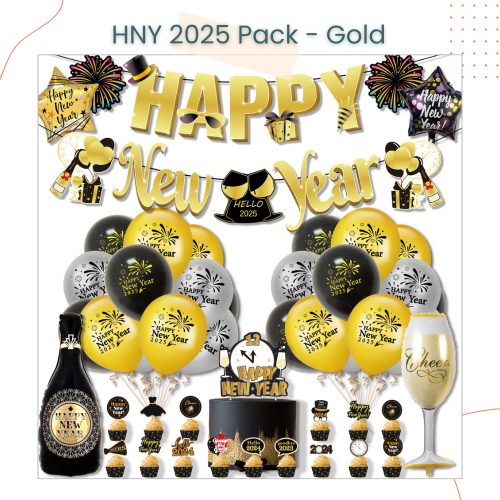 Happy New Year 2025 Balloon Decoration Pack for New Year Celebrations Parties
