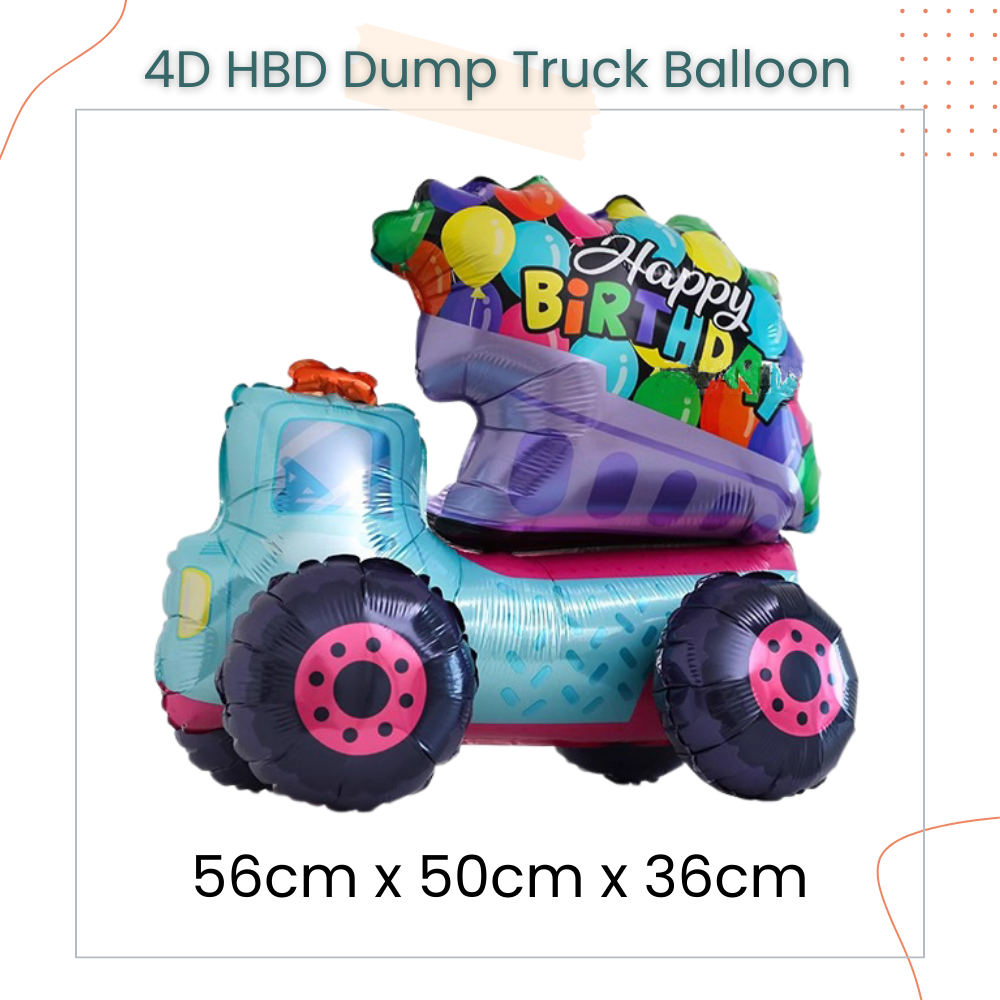 4D Standing Transportation Vehicle Foil Balloon Decoration for Birthday Party Event Celebration