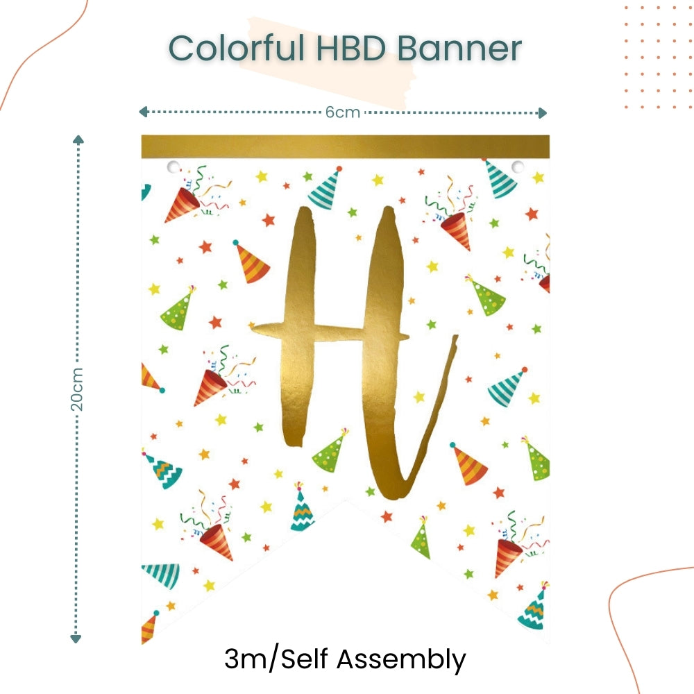 Colorful Happy Birthday Rainbow Party Hat Disposable Tableware