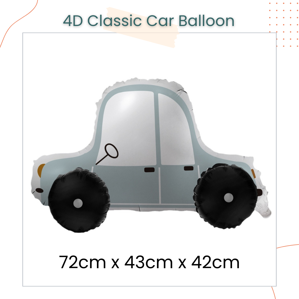 4D Standing Transportation Vehicle Foil Balloon Decoration for Birthday Party Event Celebration