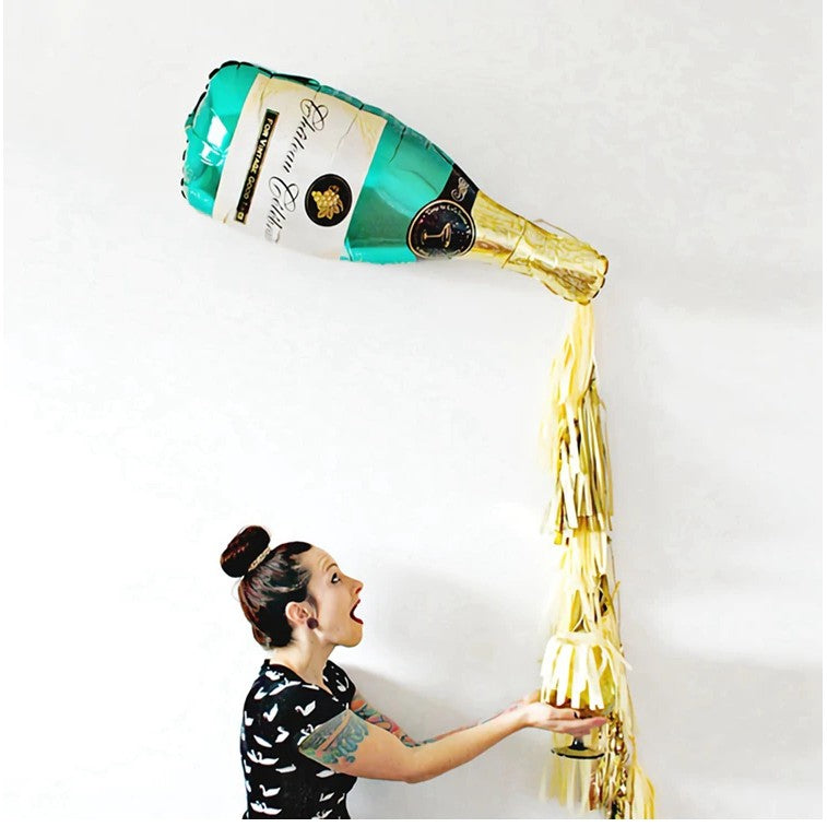 Large Size Champagne Whisky bear foil balloon for birthday party decoration