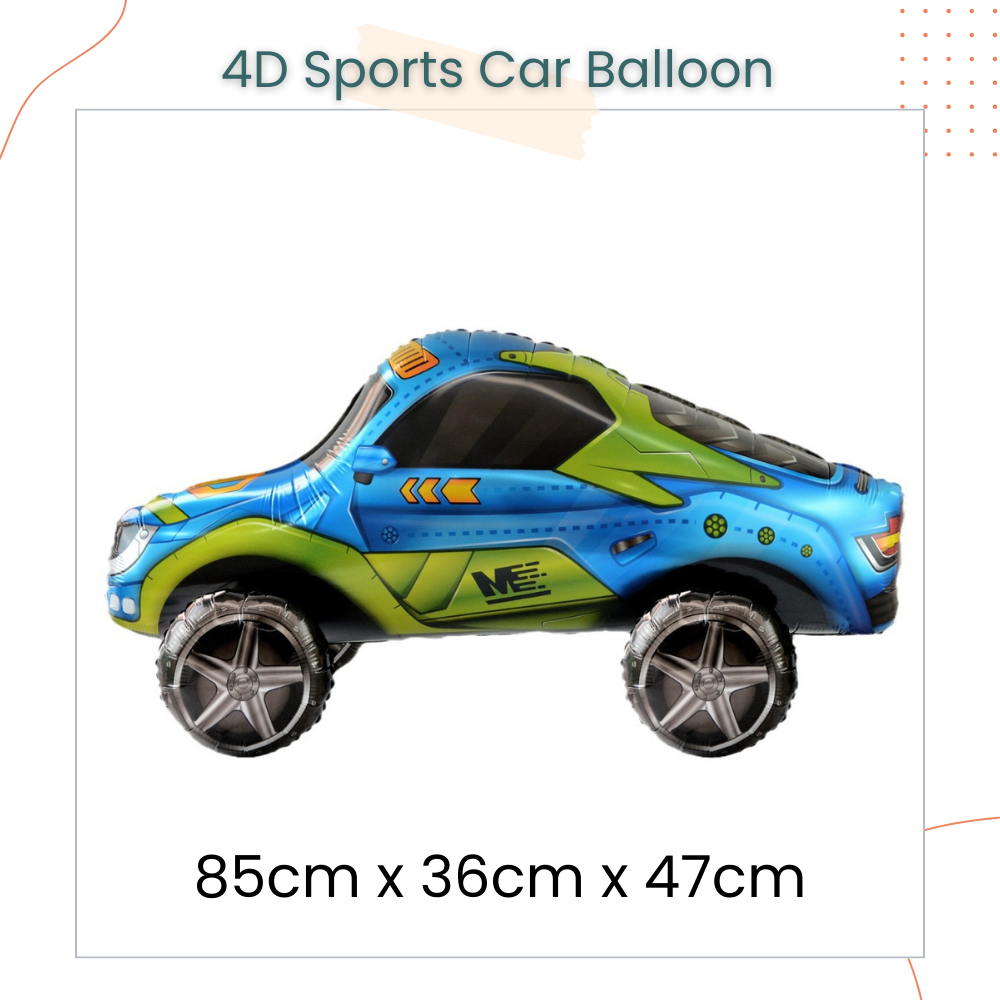 4D Standing Transportation Vehicle Foil Balloon Decoration for Birthday Party Event Celebration