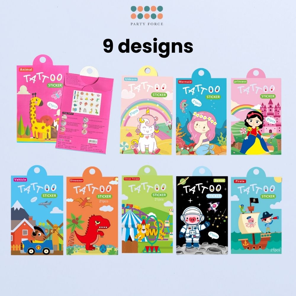 Cute Cartoon Tattoo Sticker Set