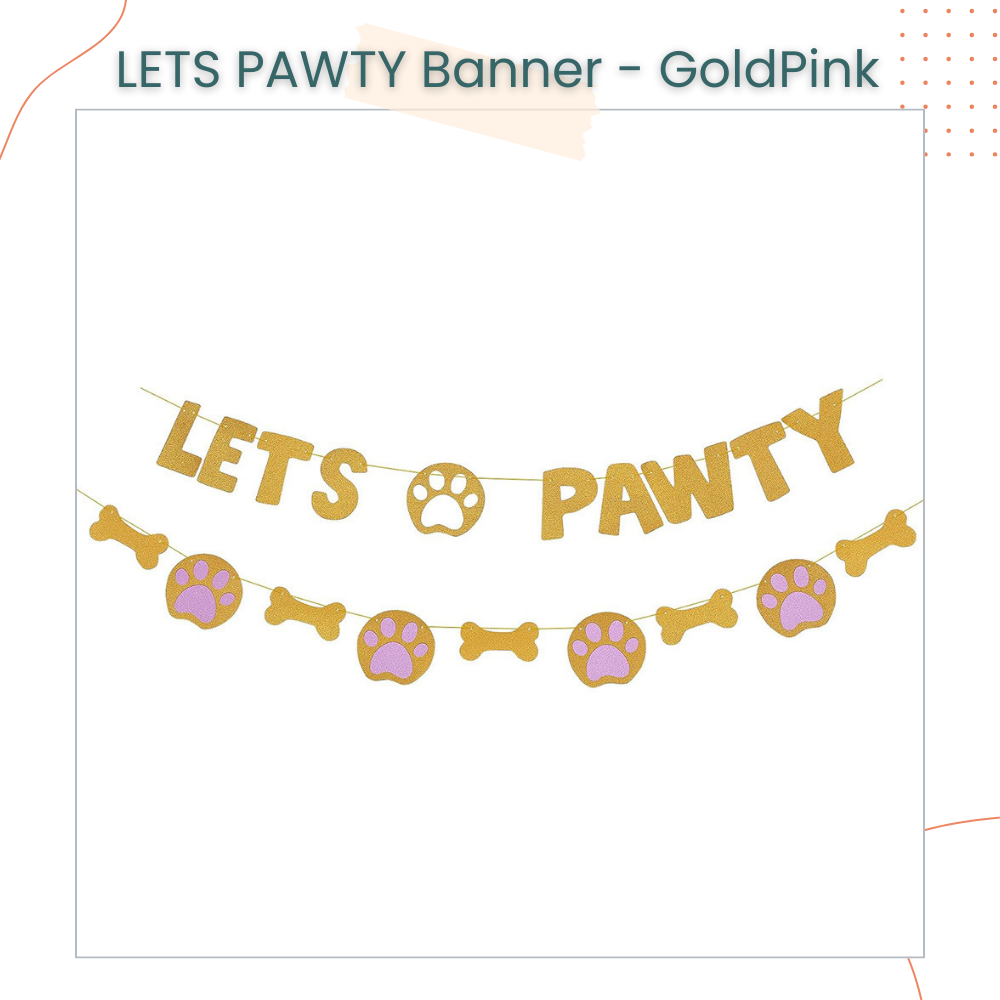 Puppy IT'S MY BDAY MOTHER PUPPERS & LETS PAWTY Decoration Banner for Birthday Party
