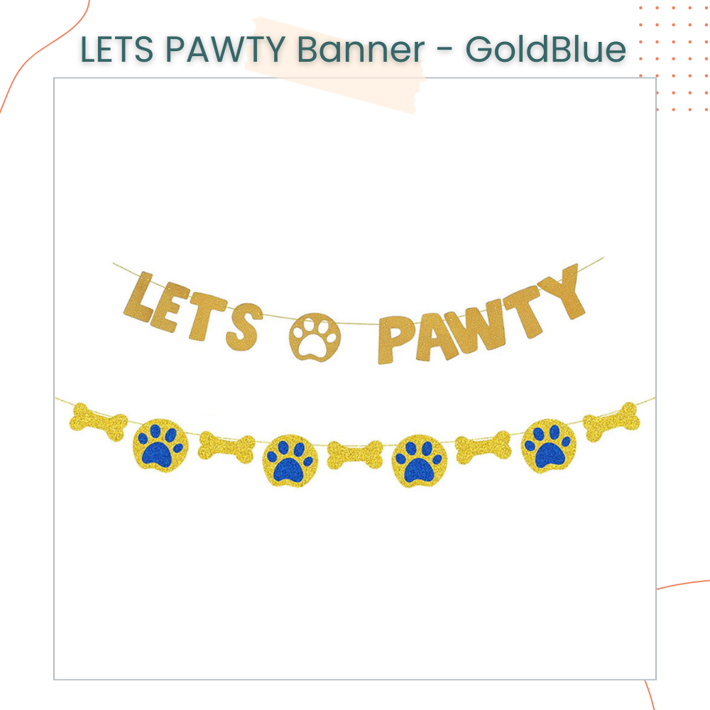 Puppy IT'S MY BDAY MOTHER PUPPERS & LETS PAWTY Decoration Banner for Birthday Party
