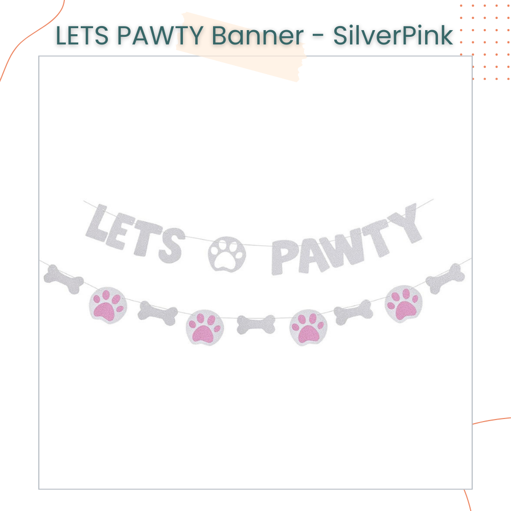 Puppy IT'S MY BDAY MOTHER PUPPERS & LETS PAWTY Decoration Banner for Birthday Party