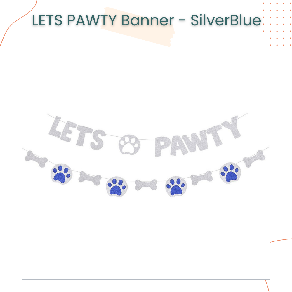 Puppy IT'S MY BDAY MOTHER PUPPERS & LETS PAWTY Decoration Banner for Birthday Party