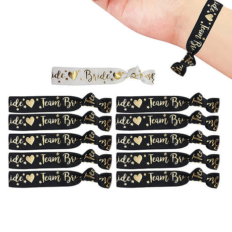 Bride to Be Team Bride Wristband Set - Black