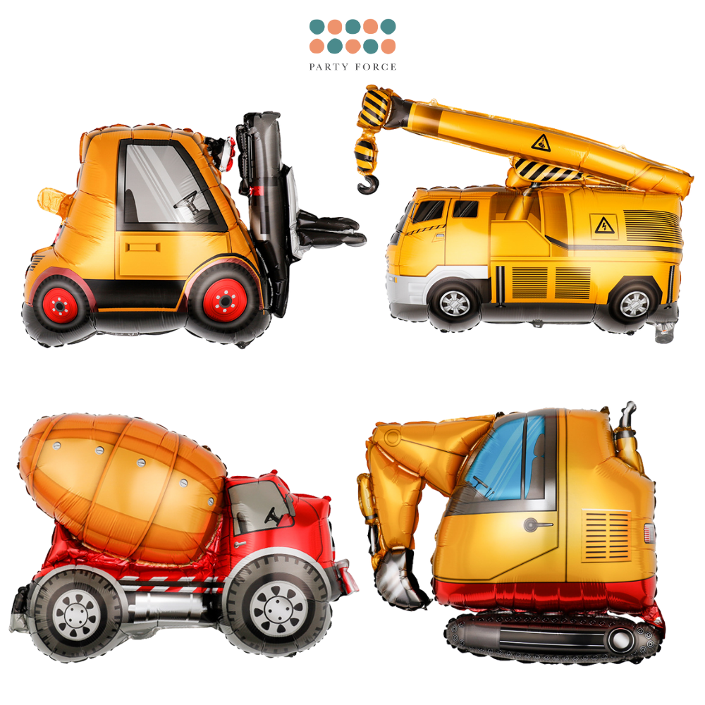 Construction Foil Balloon Happy Birthday Decoration