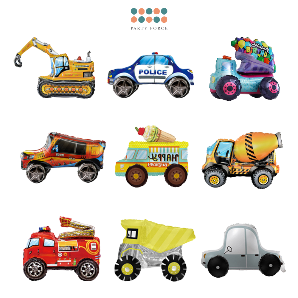 4D Standing Transportation Vehicle Foil Balloon Decoration for Birthday Party Event Celebration