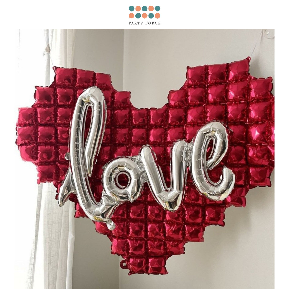 Checked Heart Shape Foil Balloon