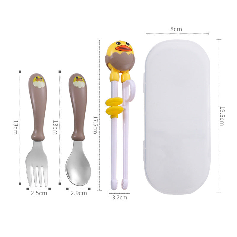 Cute Cartoon 3 in 1 Cutlery Set with Spoon Fork Chopsticks