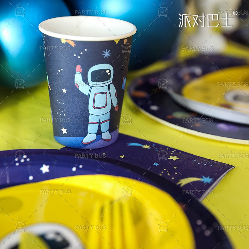 Space Theme Napkins Tableware paper plates for kids birthday parties events