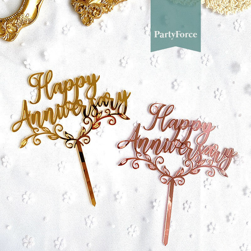Happy Anniversary Acrylic Cake Topper for anniversary parties cake decoration
