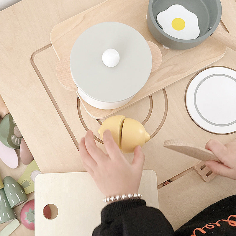 Mini Wooden Cooking Kitchen Play Set