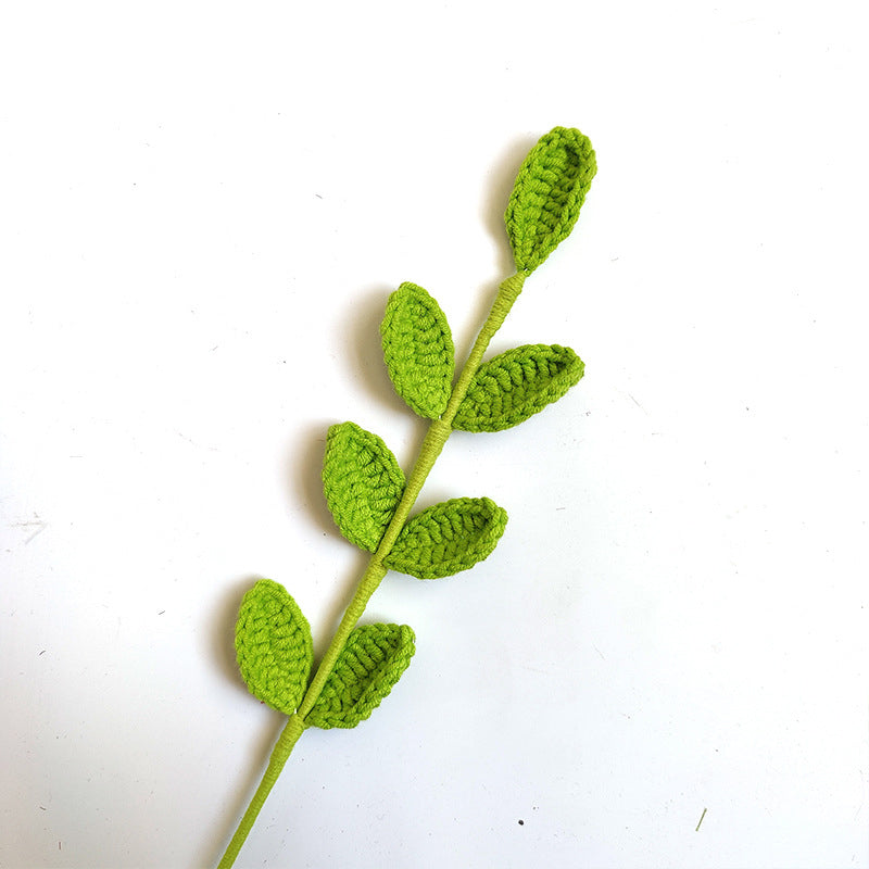 Knitted Woven Eucalyptus Leaf Handmade Flower