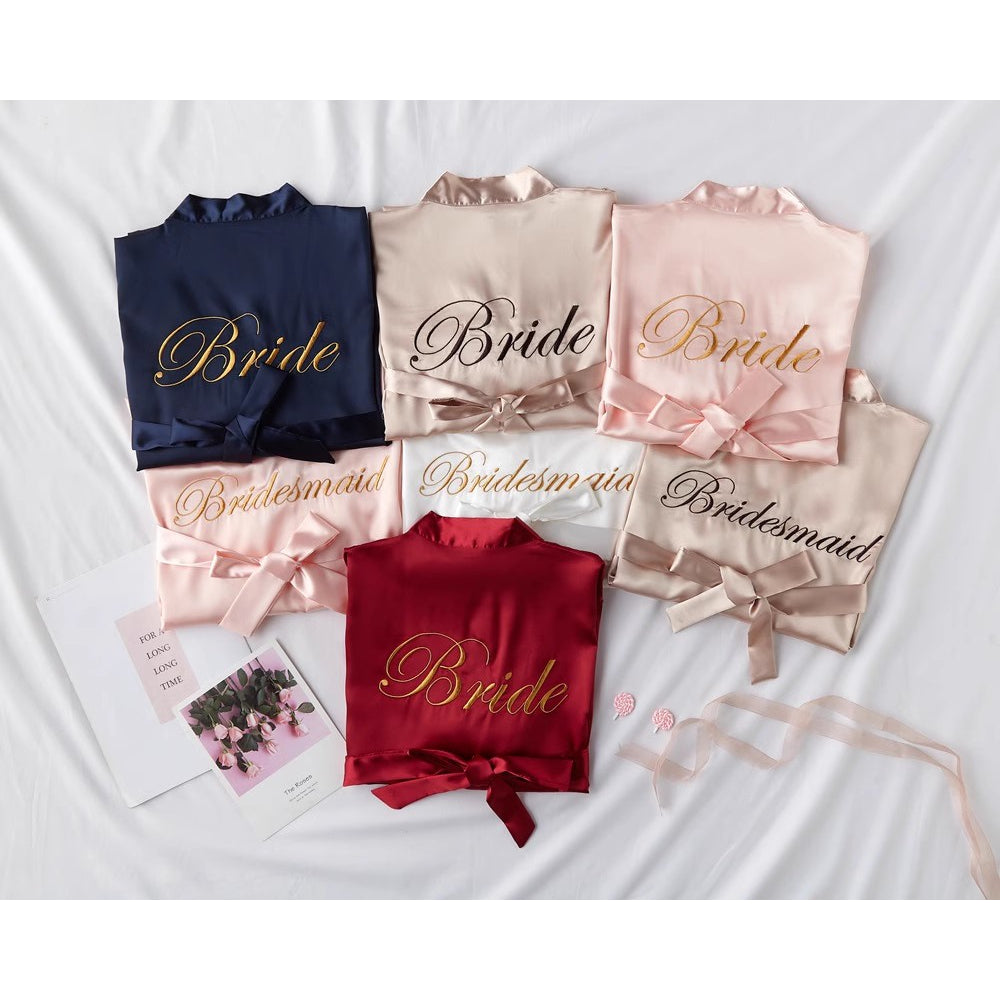 Bride To Be Bridesmaid Satin Robe - Pink