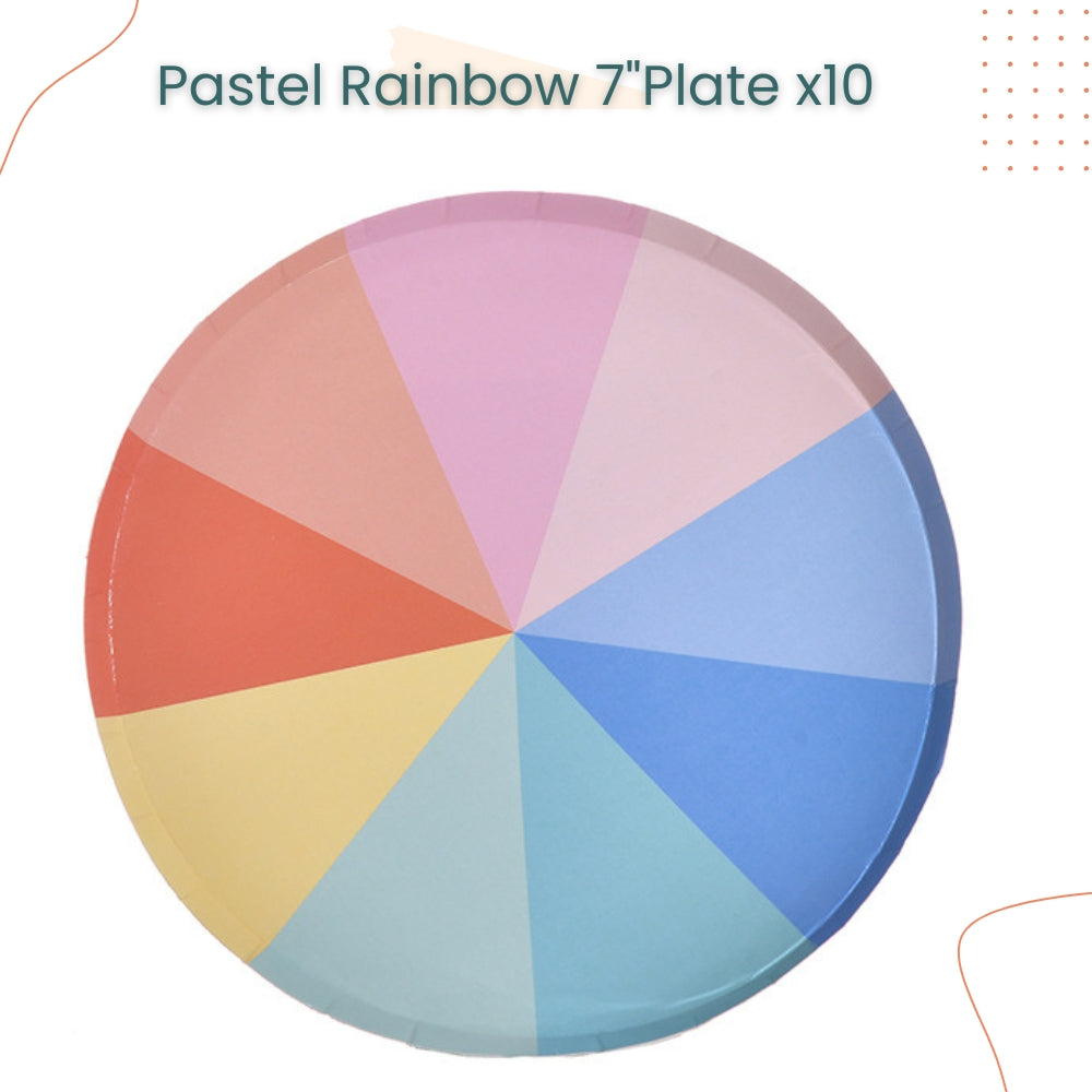 Pastel Happy Birthday Rainbow Disposable Tableware