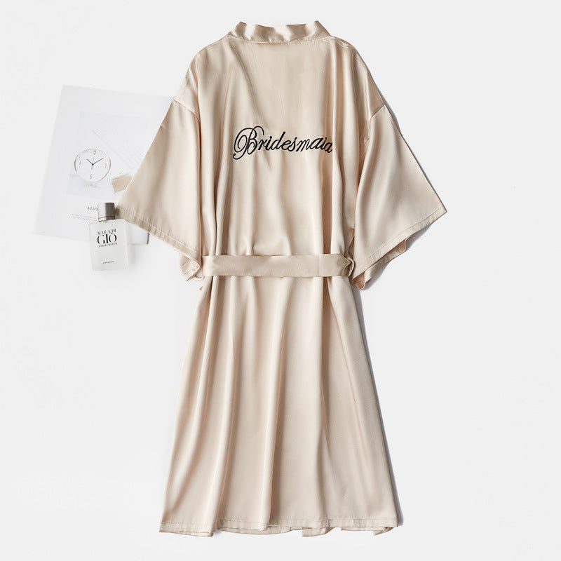 Bride To Be Bridesmaid Satin Robe - Champagne