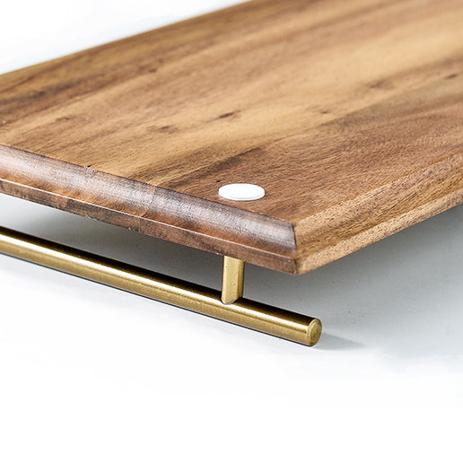 Wooden Serving Tray with Metal Handles (2 size options)