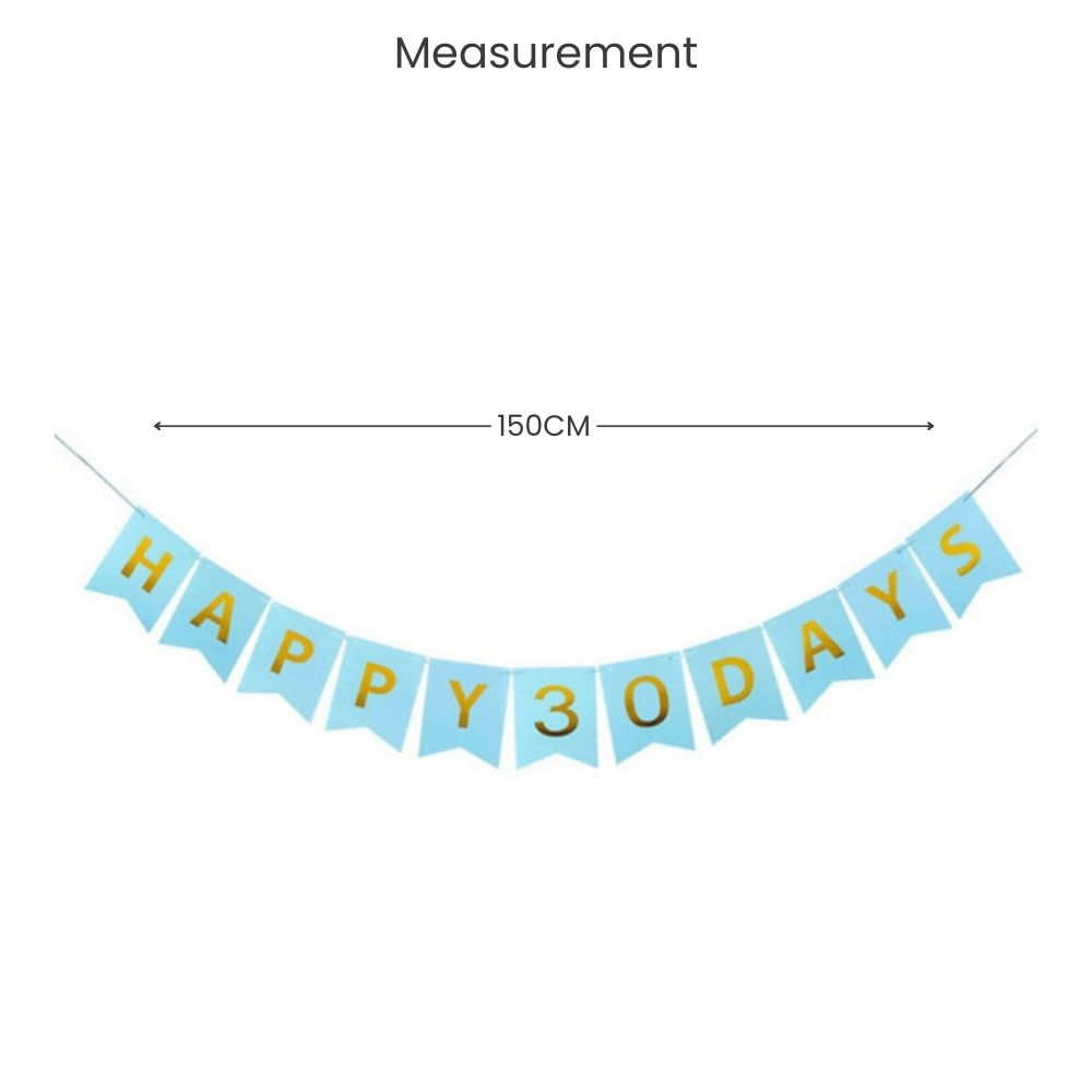 Happy 30 days banner Happy full month banner