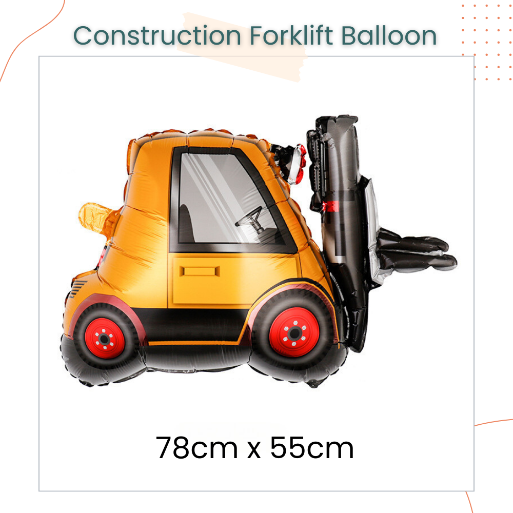 Construction Foil Balloon Happy Birthday Decoration