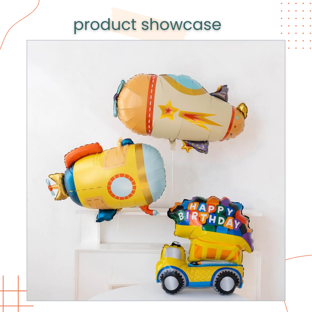 Matt Airplane Submarine Foil Balloon Decoration for Birthday Party