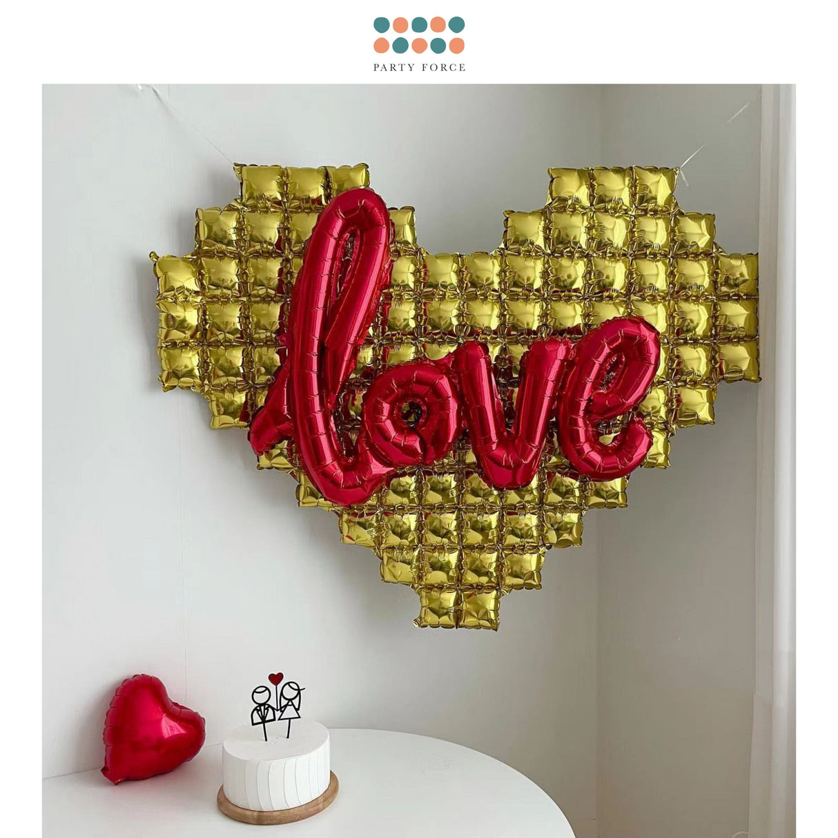Checked Heart Shape Foil Balloon