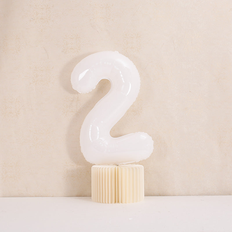 40 inch White Giant Number Foil Balloon