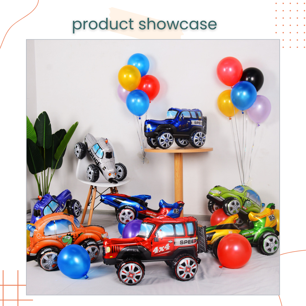 Racing Theme Standing Transportation Vehicle Foil Balloon Decoration