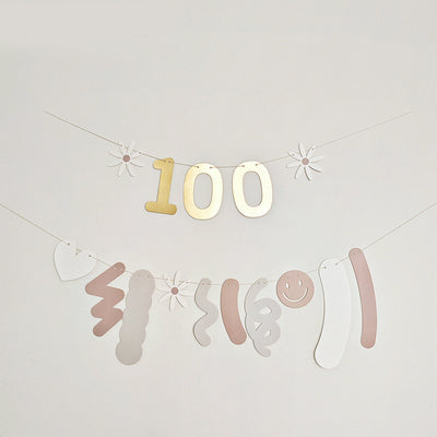 100 Days Birthday Banner with hanging decorations