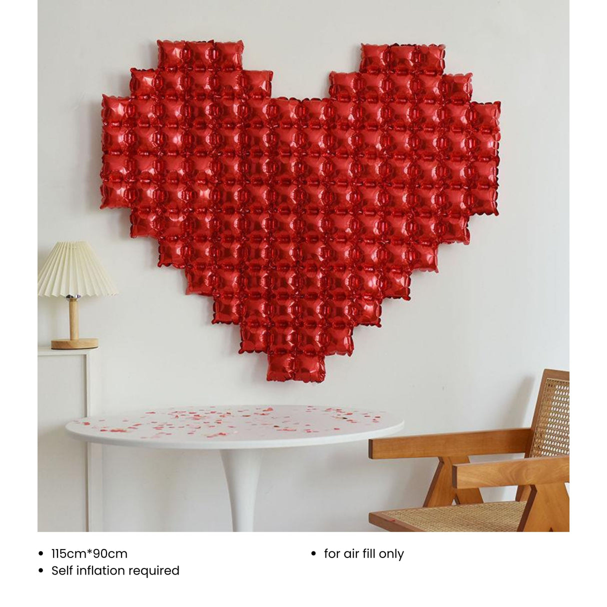 Checked Heart Shape Foil Balloon