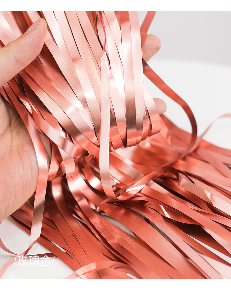 Matt Tinsel Curtain - Rose Gold