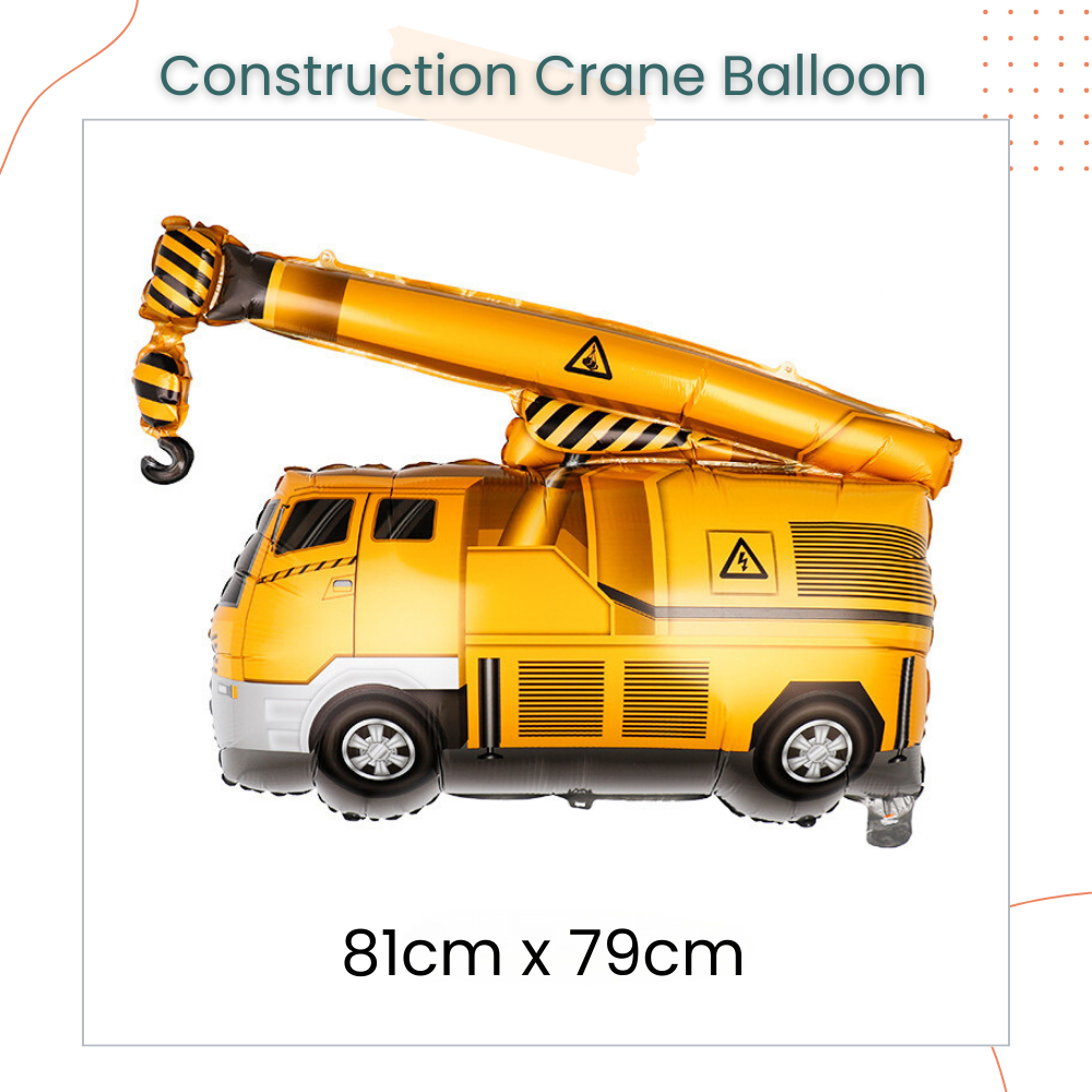 Construction Foil Balloon Happy Birthday Decoration