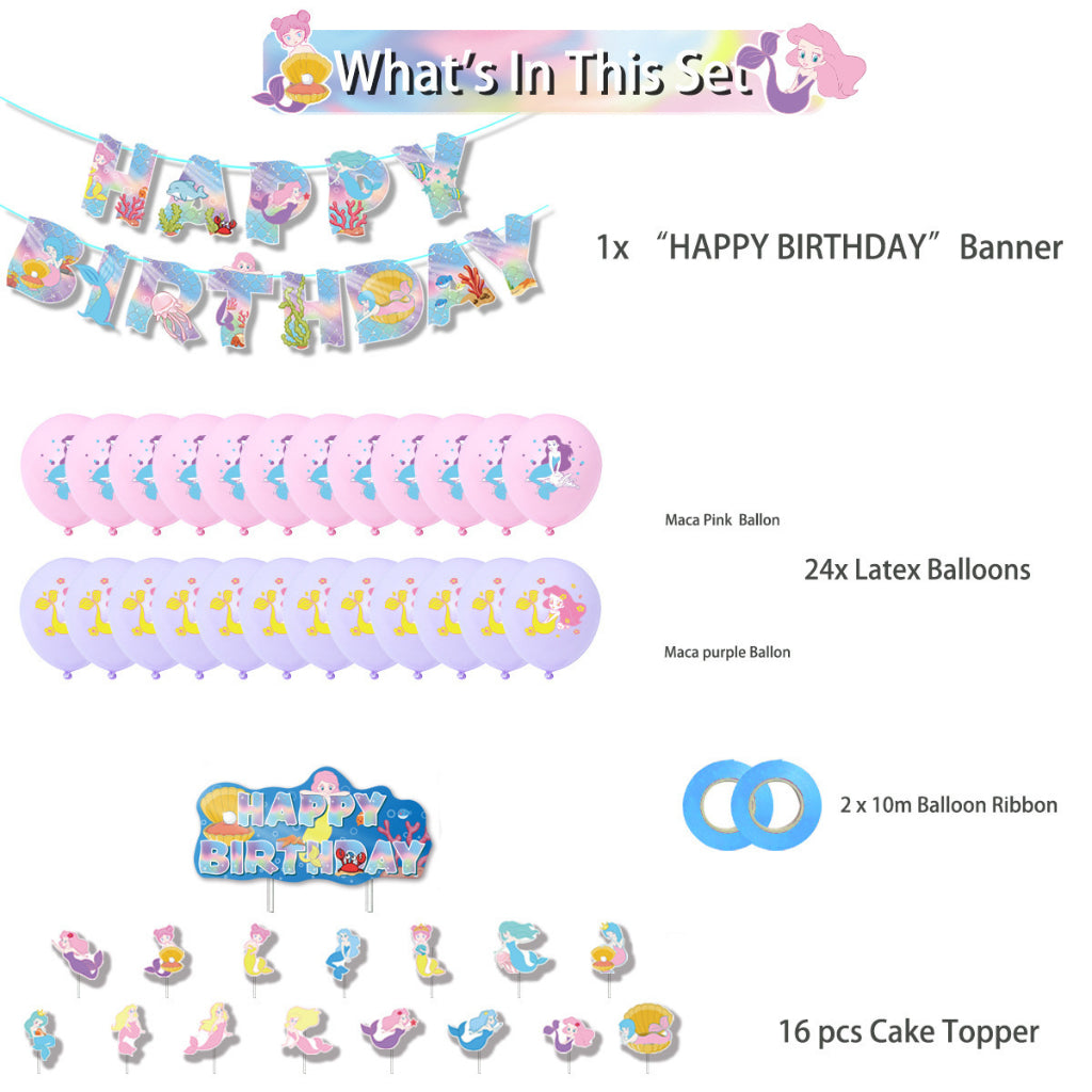 Mermaid Balloon Birthday Pack