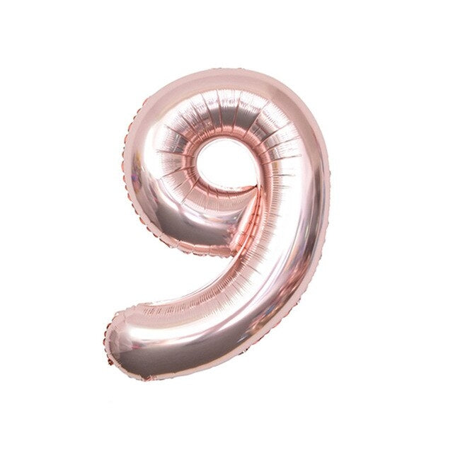 32 inch Rose Gold Number Foil Balloon