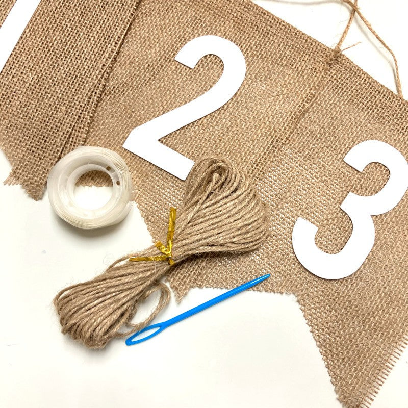 DIY Brown Linen banner customise happy birthday banner