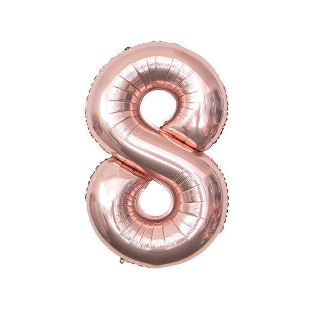 32 inch Rose Gold Number Foil Balloon