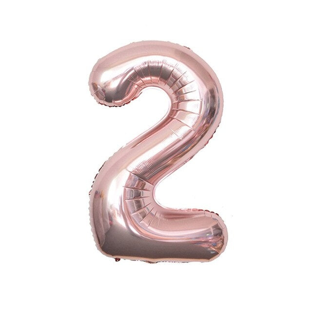 32 inch Rose Gold Number Foil Balloon