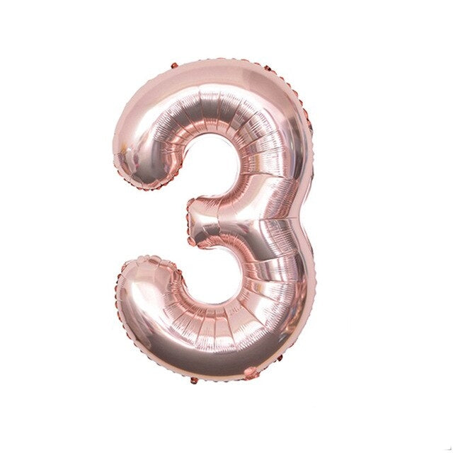 32 inch Rose Gold Number Foil Balloon
