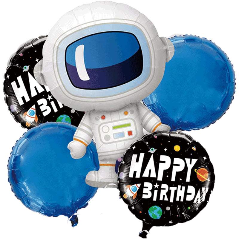 Black Space Foil Balloon Bouquet Set