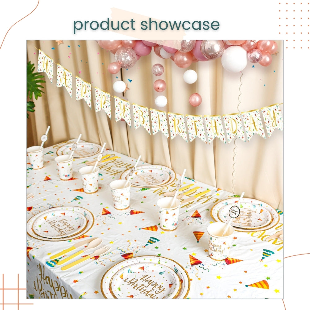 Colorful Happy Birthday Rainbow Party Hat Disposable Tableware