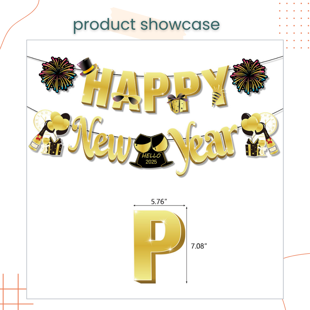 Happy New Year 2025 Balloon Decoration Pack for New Year Celebrations Parties