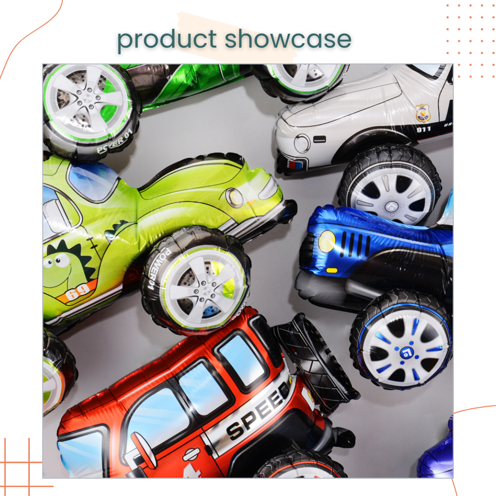 Racing Theme Standing Transportation Vehicle Foil Balloon Decoration