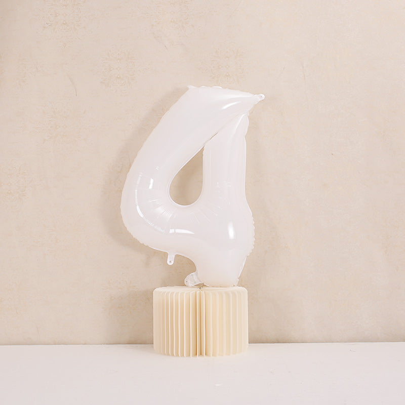 40 inch White Giant Number Foil Balloon